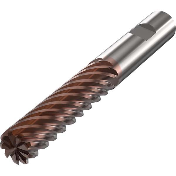Corner Radius End Mill: 25 mm Dia, 78 mm LOC, 3 mm Radius, 9 Flutes, Solid Carbide