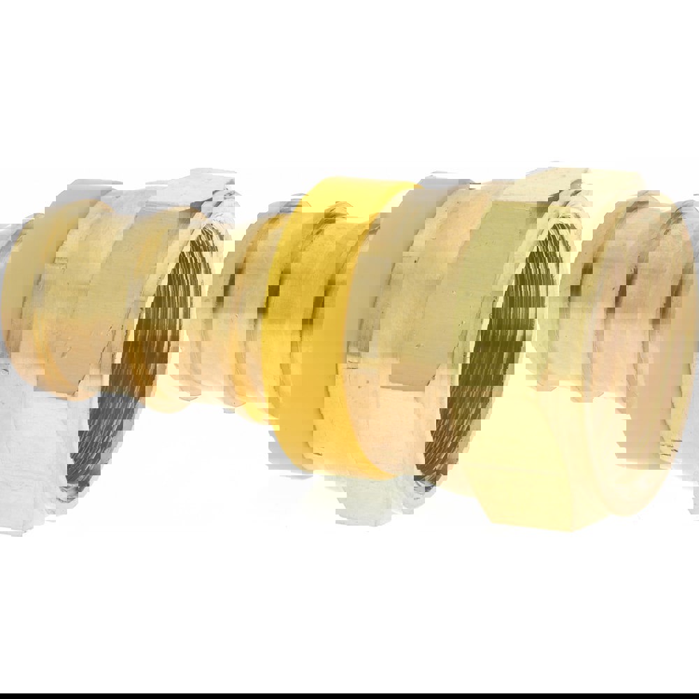 Barbed Push-On Hose Female Connector: 1-1/16-12 UNF, Brass, 3/4