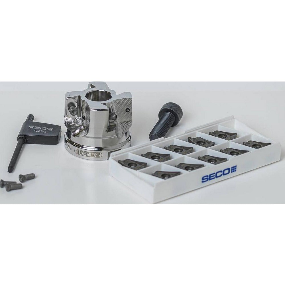 Indexable Square-Shoulder Face Mill: DBLETURBO_16_2.00P_KIT, 2'' Cut Dia, 0.5910