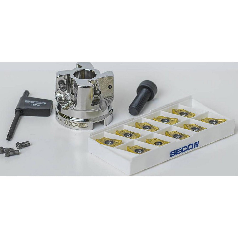 Indexable Square-Shoulder Face Mill: DBLETURBO_16_2.00M_KIT, 2'' Cut Dia, 0.5910