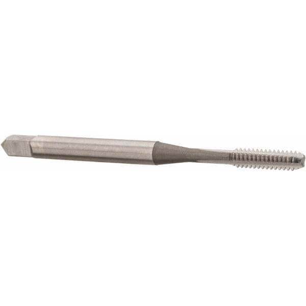 Straight Flute Tap: #4-40 UNC, 3 Flute, Bottoming Chamfer, High-Speed Steel, Bright/Uncoated Finish