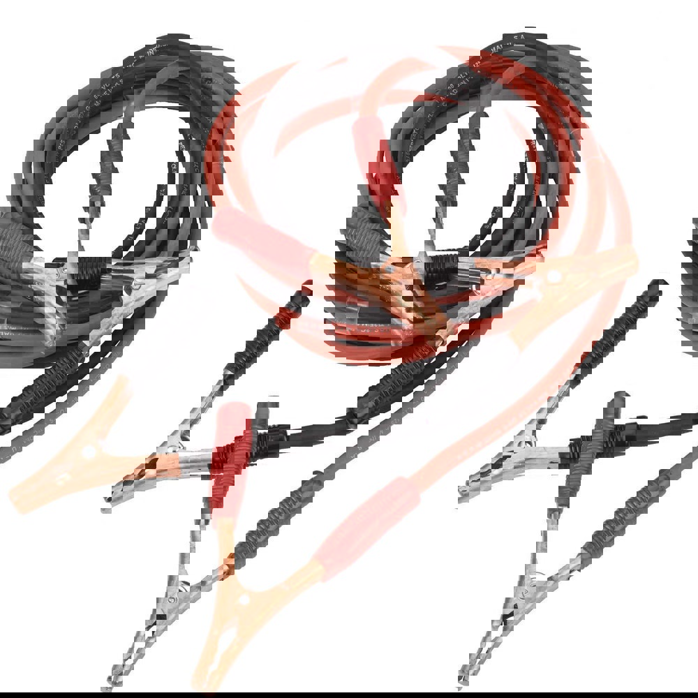 Booster Cables; Cable Type: Parrot Jaw Clamps with Welding Cable ; Wire Gauge: 1/0 ga ; Cable Length: 25 ; Cable Color: Red & Black ; Amperage: 600A ; UNSPSC Code: 26121708