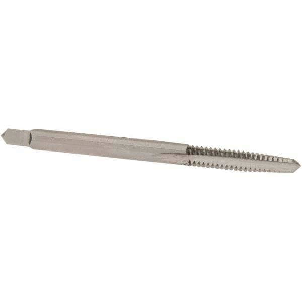 Straight Flute Tap: #6-32 UNC, 3 Flutes, Taper, High Speed Steel, Bright/Uncoated