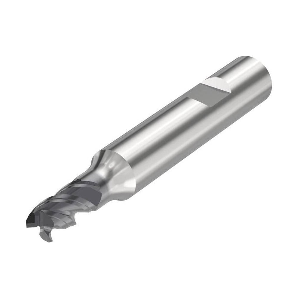 Corner Radius End Mill: 5.5 mm Dia, 8 mm LOC, 3 Flutes, Solid Carbide