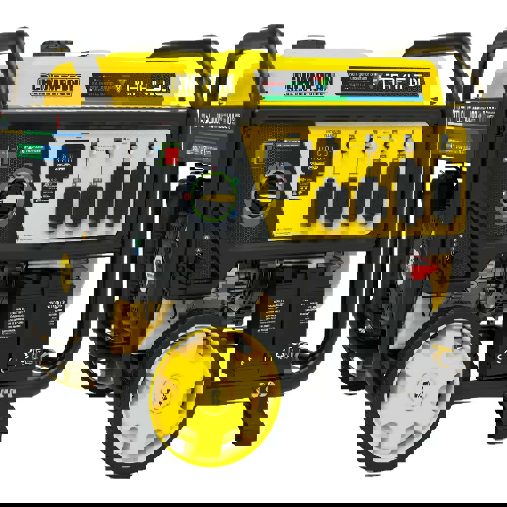 Portable Power Generator: Gasoline, Liquid Propane (LP) & Natural Gas, 8,000W, 12.5 h, Recoil & Electric