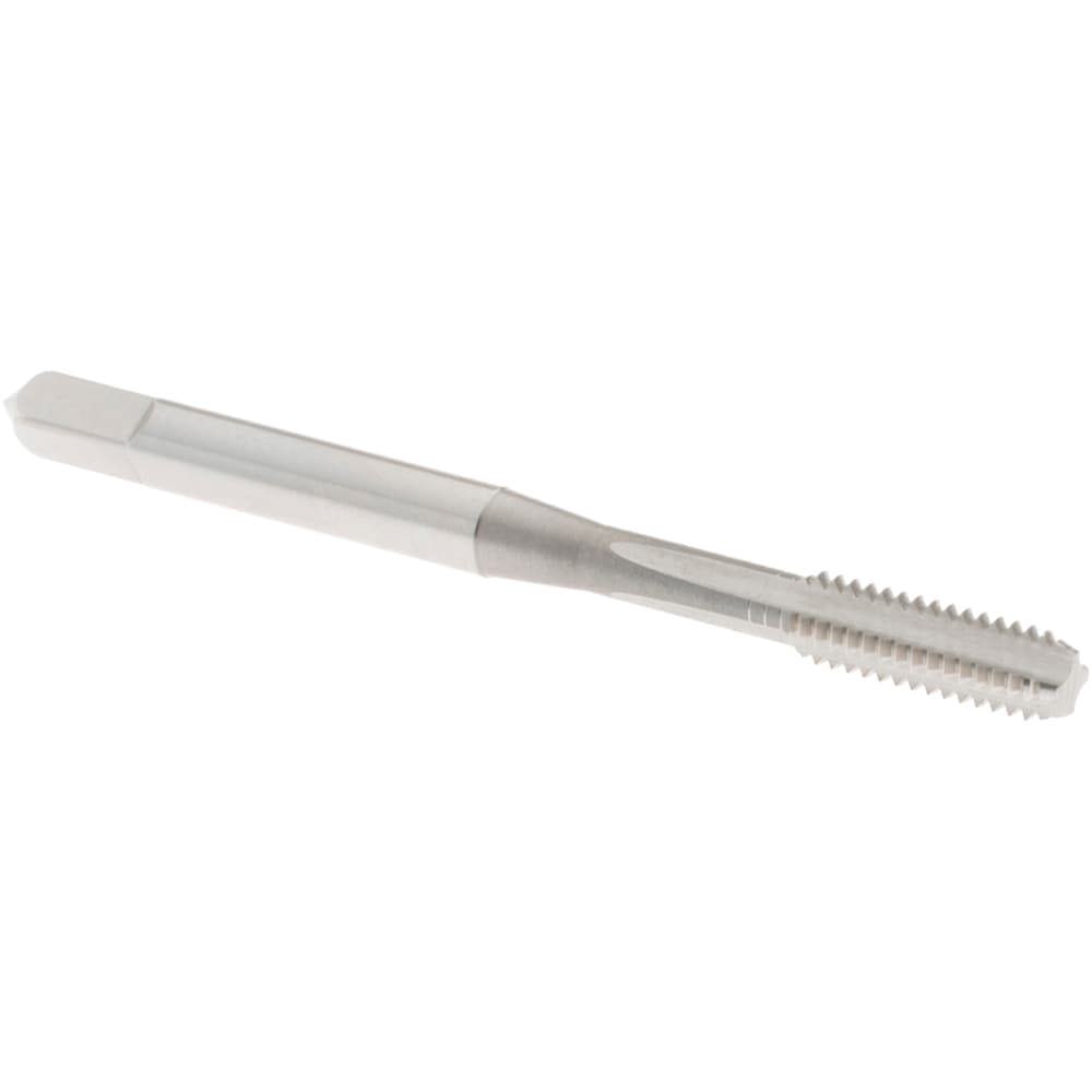 Straight Flute Tap: #8-32 UNC, 4 Flute, Bottoming Chamfer, High-Speed Steel, Bright/Uncoated Finish