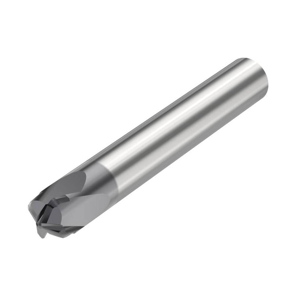 Tapered End Mill: 65 deg Angle per Side, 1.62 mm LOC, 4 Flute, Tapered End
