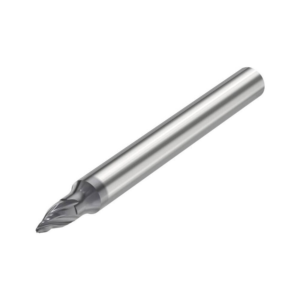 Tapered End Mill: 17.5 deg Angle per Side, 4.70 mm LOC, 4 Flute, Tapered End