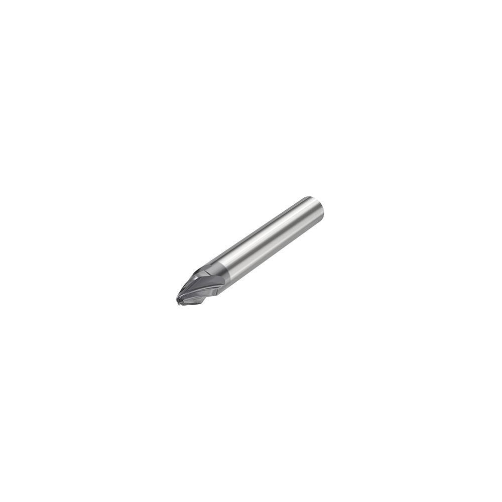 Tapered End Mill: 20 deg Angle per Side, 12.94 mm LOC, 4 Flute, Tapered End