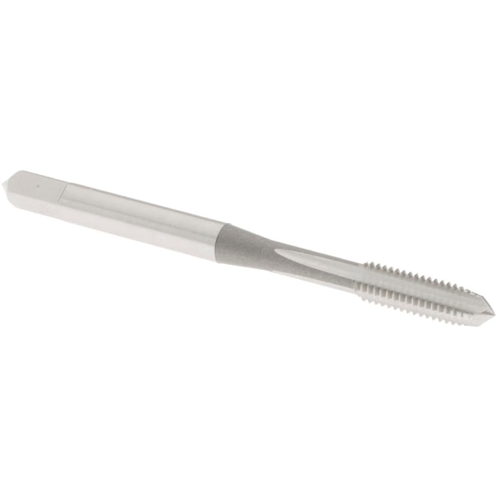 Straight Flute Tap: #8-36 UNF, 4 Flute, Plug Chamfer, High-Speed Steel, Bright/Uncoated Finish