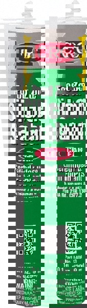 Food Grade Silicone Sealant: 10.1 oz Cartridge, Clear, Hydroxy-Terminated Polydimethylsiloxane & Silica