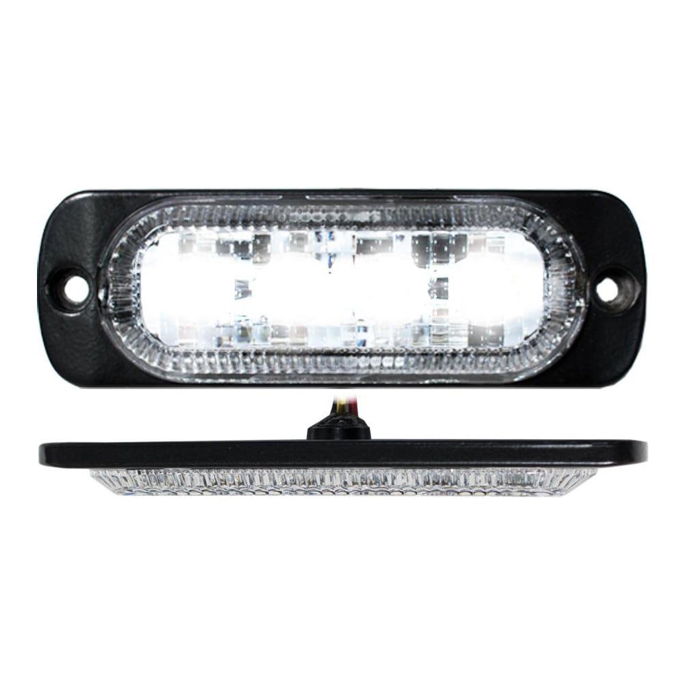 Strobe & Flashing Lights; Light Type: Strobe ; Lens Color: Clear; White ; Lens Material: Polycarbonate ; Lamp Type: LED ; Mount Type: Flush Mount ; Voltage: 12/24 VDC