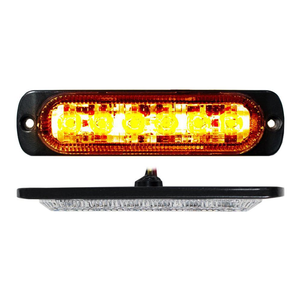 Strobe & Flashing Lights; Light Type: Strobe ; Lens Color: Clear; Amber ; Lens Material: Polycarbonate ; Lamp Type: LED ; Mount Type: Flush Mount ; Voltage: 12/24 VDC