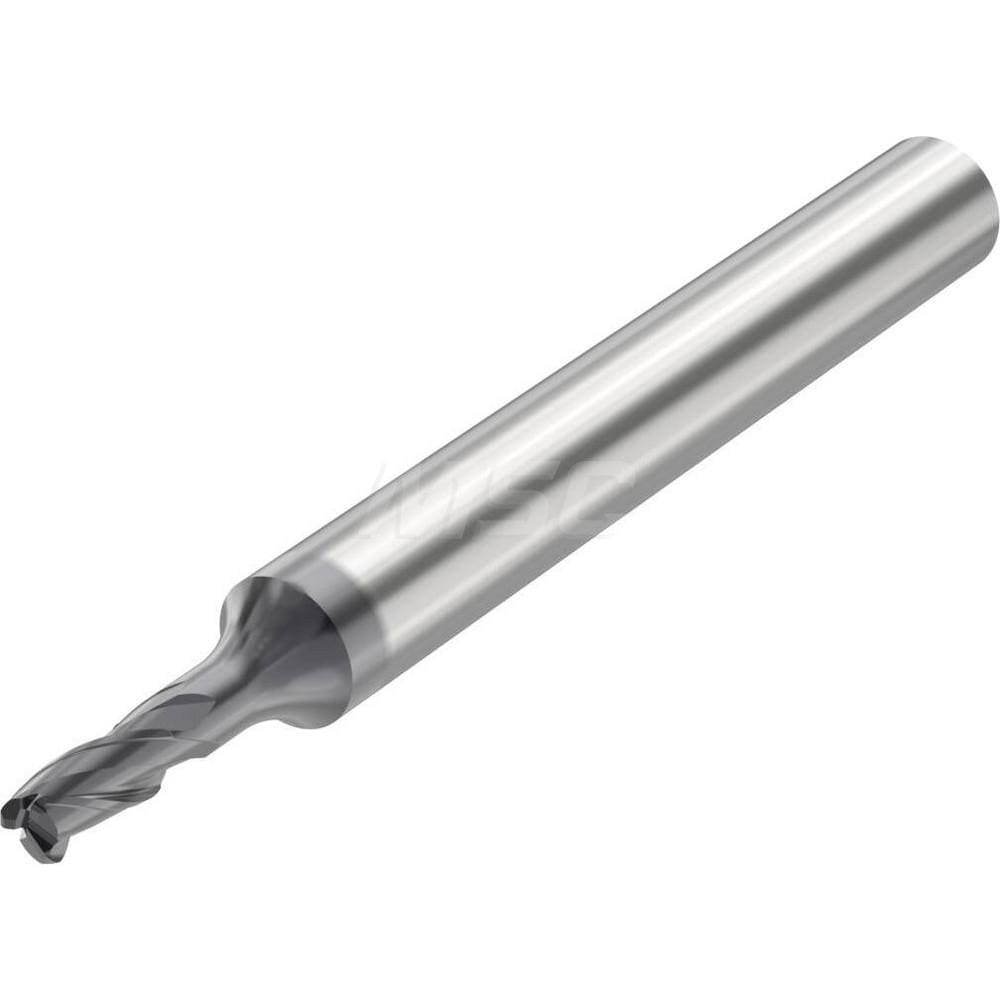 Corner Radius End Mill: 3 mm Dia, 6 mm LOC, 0.5 mm Radius, 3 Flutes, Solid Carbide
