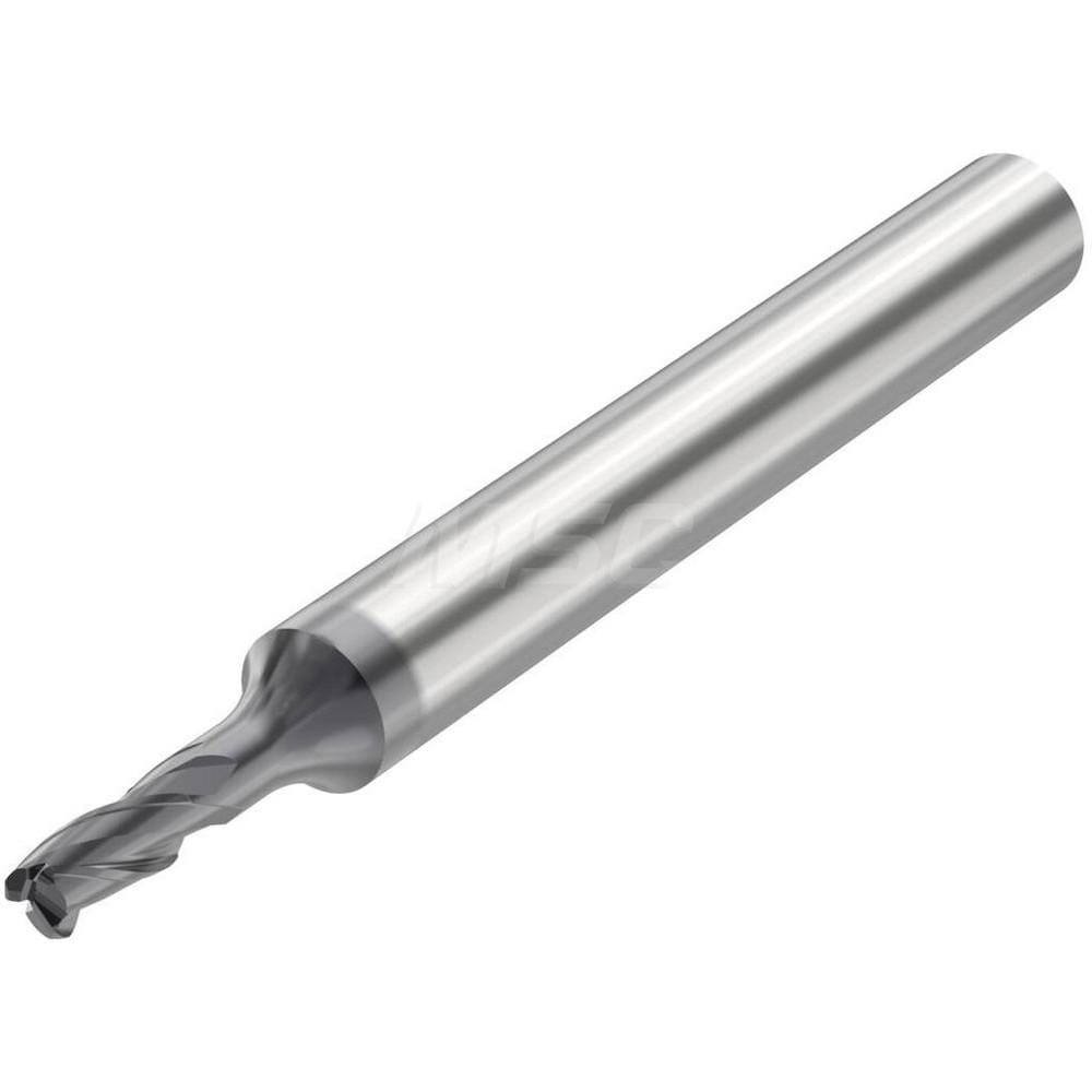 Corner Radius End Mill: 4 mm Dia, 8 mm LOC, 0.5 mm Radius, 3 Flutes, Solid Carbide