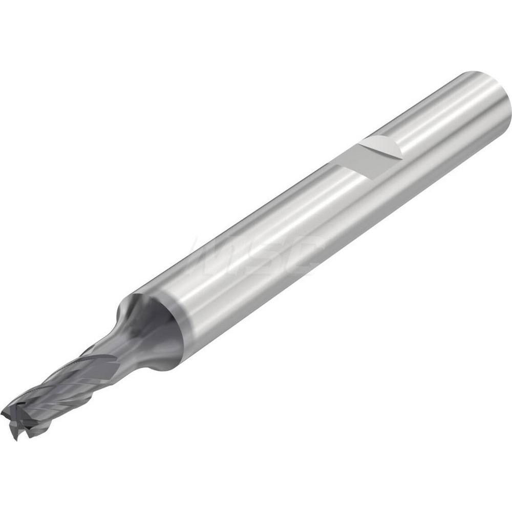 Corner Radius End Mill: 12 mm Dia, 24 mm LOC, 1 mm Radius, 3 Flutes, Solid Carbide