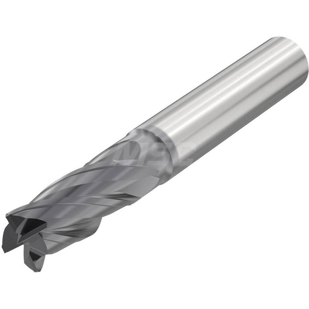 Corner Radius End Mill: 12 mm Dia, 24 mm LOC, 1 mm Radius, 4 Flutes, Solid Carbide