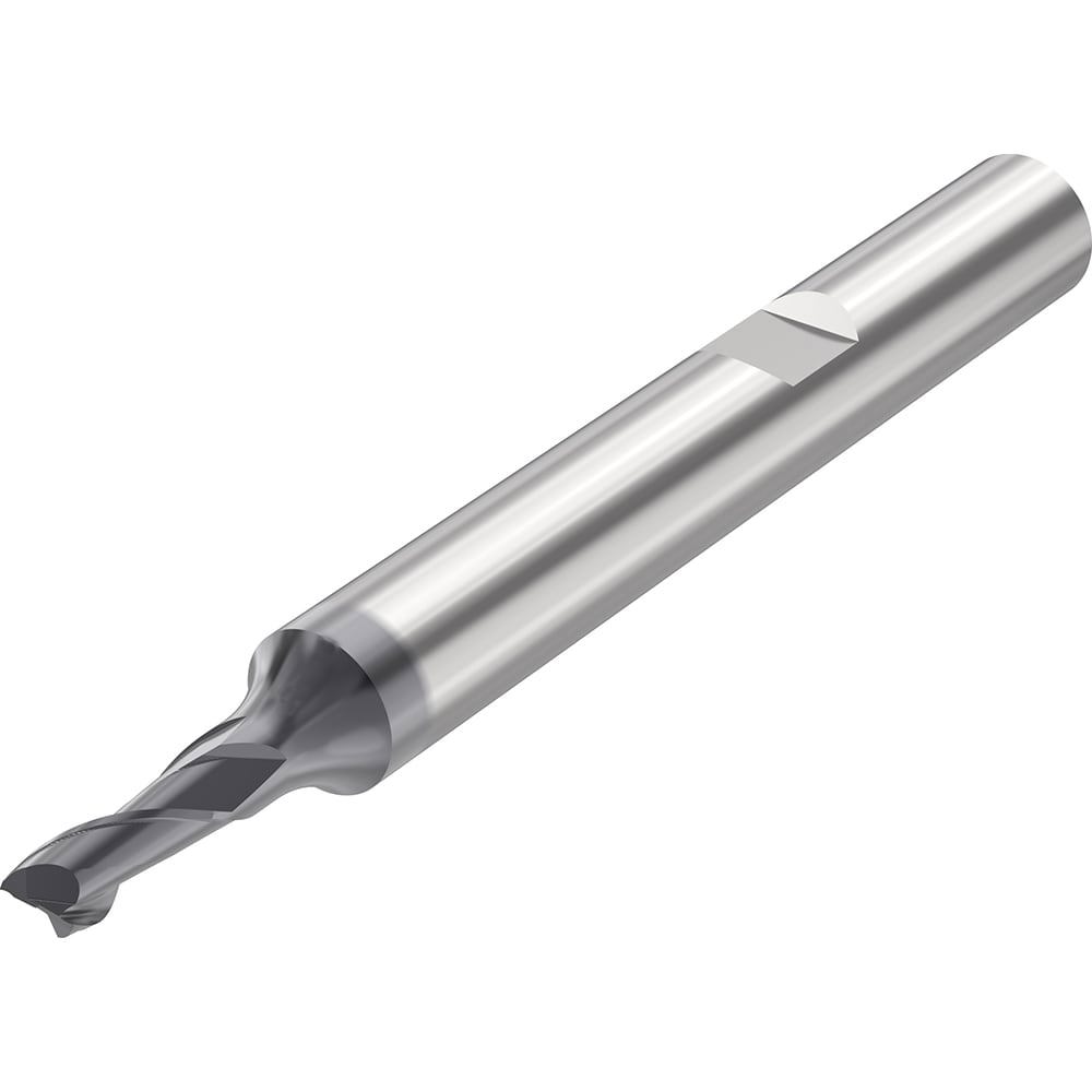 Corner Radius End Mill: 2 mm Dia, 4 mm LOC, 2 Flutes, Solid Carbide