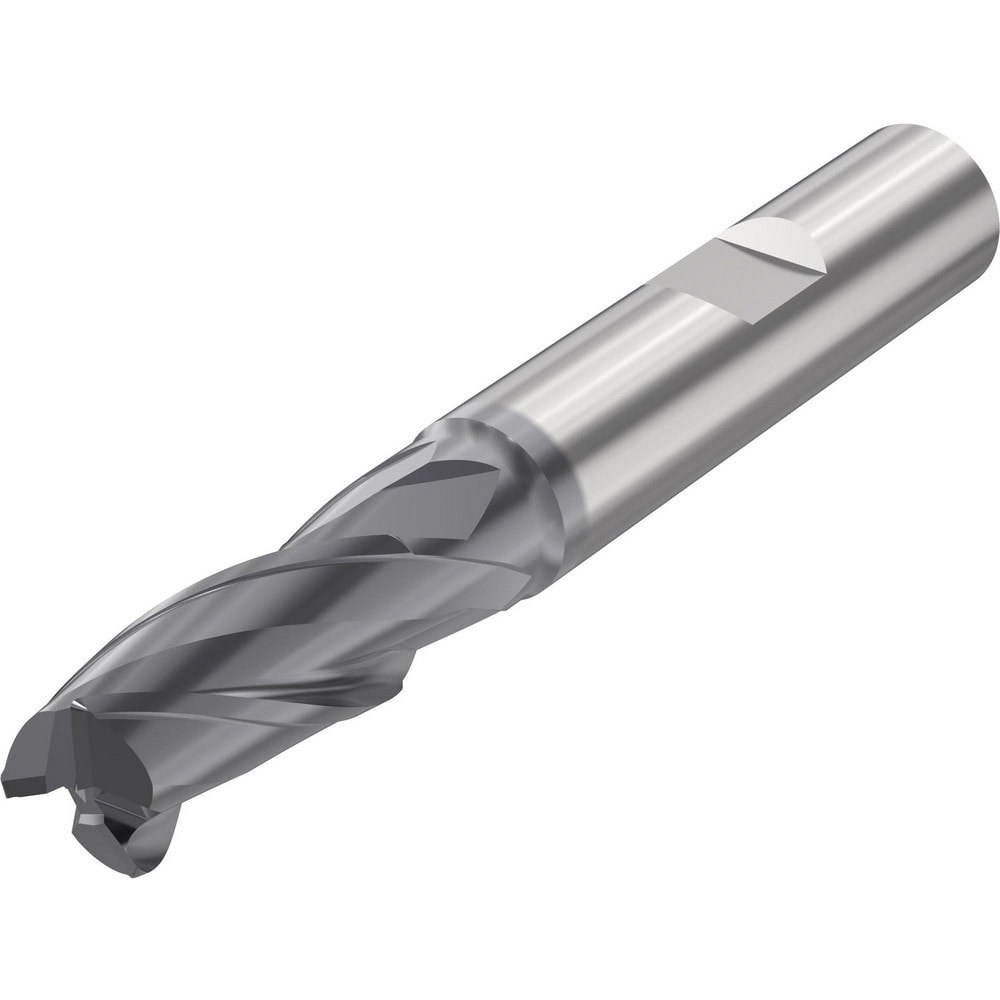 Corner Radius End Mill: 12 mm Dia, 24 mm LOC, 0.5 mm Radius, 3 Flutes, Solid Carbide