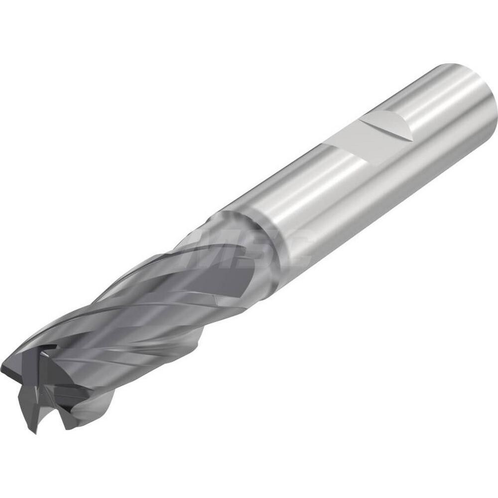 Corner Radius End Mill: 25 mm Dia, 40 mm LOC, 1 mm Radius, 4 Flutes, Solid Carbide