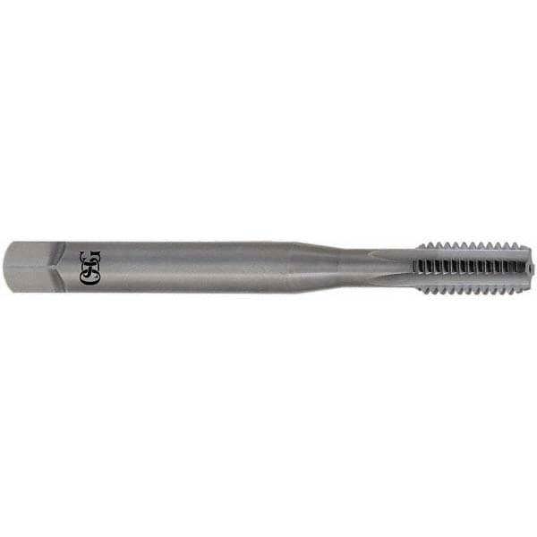 Straight Flute Tap: #12-24 UNC, 4 Flutes, Bottoming, 2B Class of Fit, Solid Carbide, Bright/Uncoated