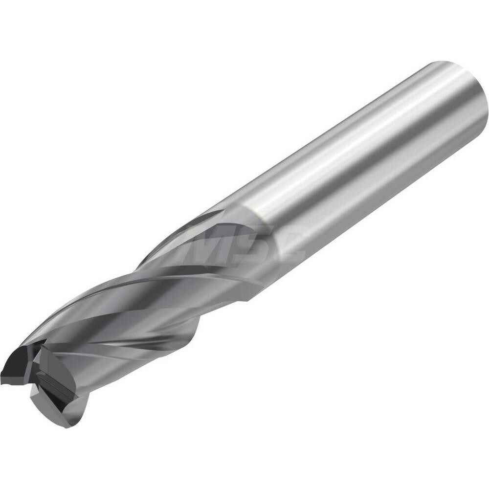 Corner Radius End Mill: 10 mm Dia, 40 mm LOC, 0.5 mm Radius, 9 Flutes, Solid Carbide