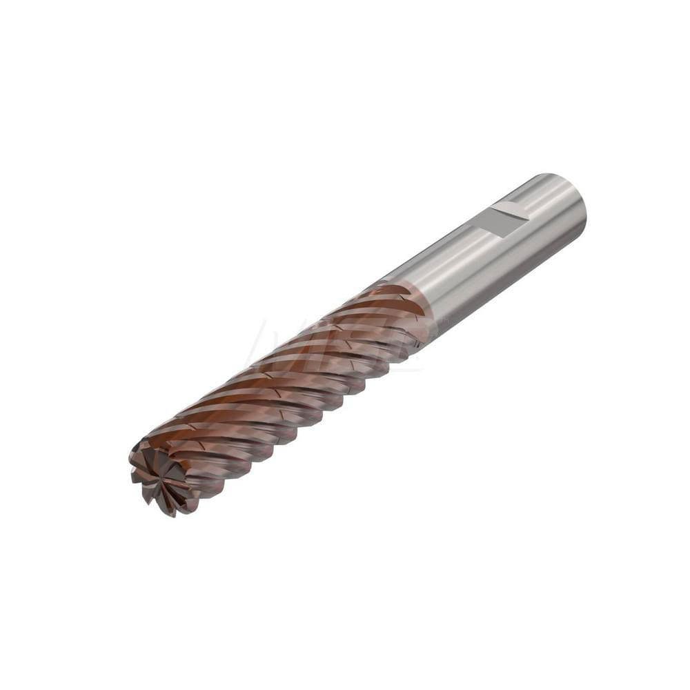 Corner Radius End Mill: 20 mm Dia, 62 mm LOC, 2 mm Radius, 9 Flutes, Solid Carbide