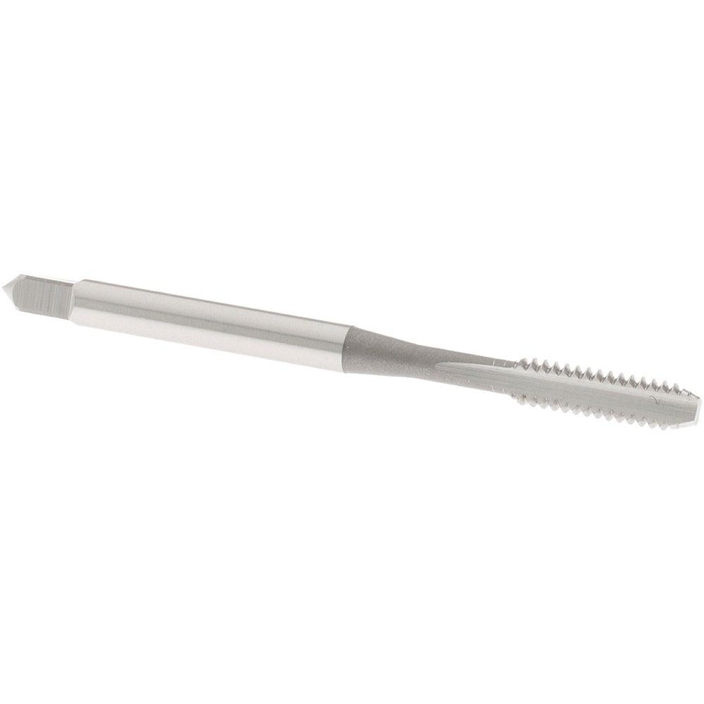 Straight Flute Tap: #6-32 UNC, 2 Flute, Bottoming Chamfer, High-Speed Steel, Bright/Uncoated Finish