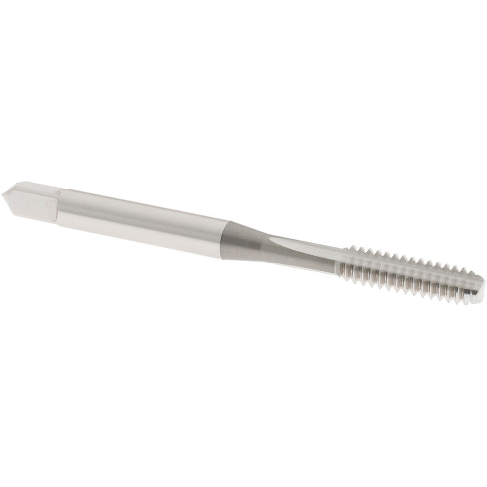 Straight Flute Tap: #10-24 UNC, 3 Flute, Bottoming Chamfer, High-Speed Steel, Bright/Uncoated Finish