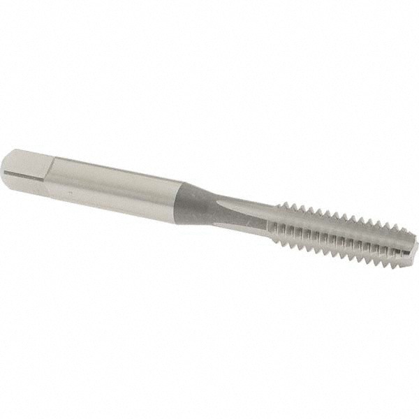 Straight Flute Tap: 1/4-20 UNC, 4 Flute, Bottoming Chamfer, High-Speed Steel, Bright/Uncoated Finish