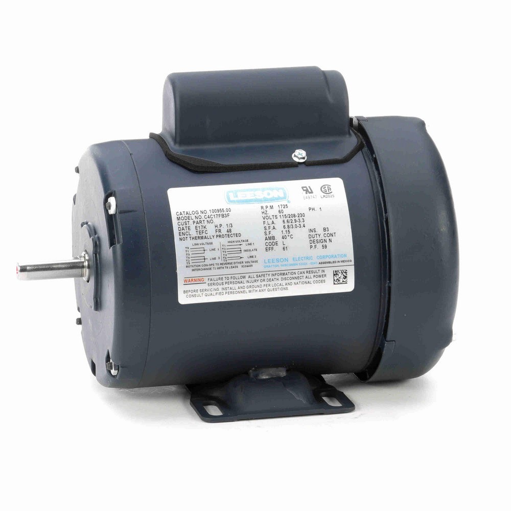 Capacitor Start Induction Run AC Motor: TEFC Enclosure