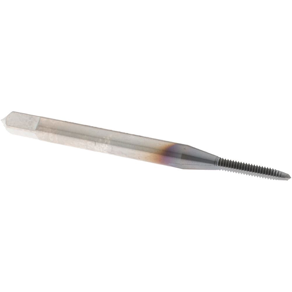 Straight Flute Tap: #1-64 UNC, 2 Flutes, Plug, 2B Class of Fit, High Speed Steel, TiCN Coated