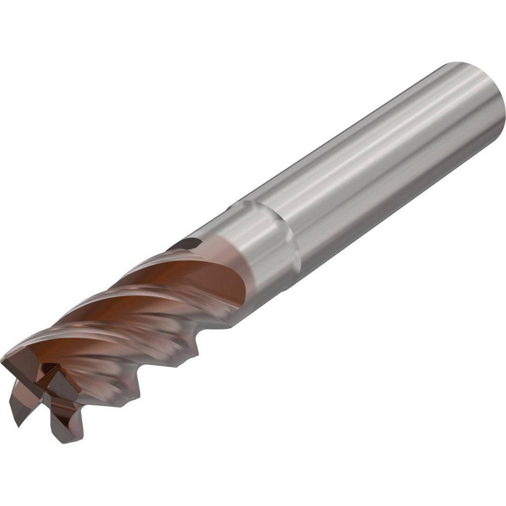 Corner Radius End Mill: 16 mm Dia, 32 mm LOC, 0.8 mm Radius, 4 Flutes, Solid Carbide