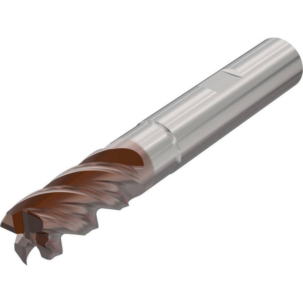 Corner Radius End Mill: 14 mm Dia, 28 mm LOC, 0.8 mm Radius, 4 Flutes, Solid Carbide