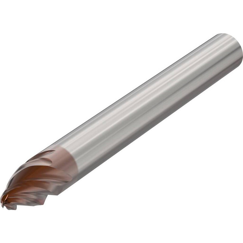 Tapered End Mill: 20 deg Angle per Side, 2.14 mm Small Dia, 10.80 mm LOC, 4 Flute, Solid Carbide, Tapered End