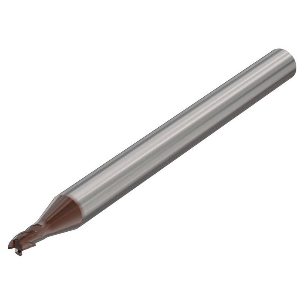 Square End Mill: 2mm Dia, 2mm LOC, 4mm Shank Dia, 50mm OAL, 3 Flutes, Solid Carbide