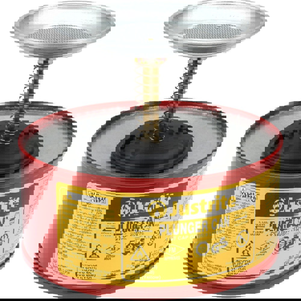 1 Quart Capacity, 5-5/8 Inch High x 7-1/4 Inch Diameter, Steel Plunger Can