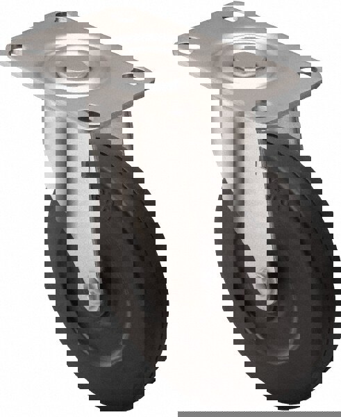 Swivel Top Plate Caster: Soft Rubber, 2