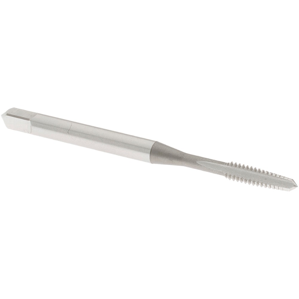 Straight Flute Tap: #4-40 UNC, 3 Flute, Taper Chamfer, 2B & 3B Class of Fit, High-Speed Steel, Bright/Uncoated Finish