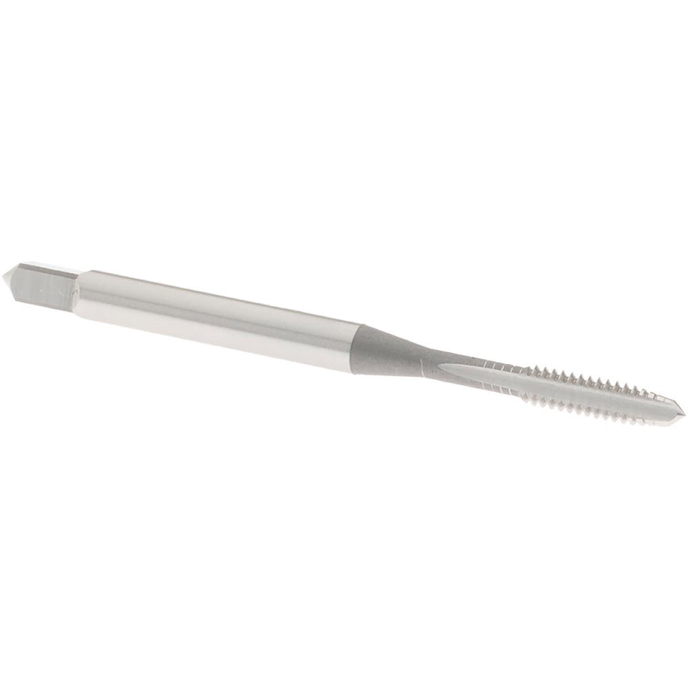 Straight Flute Tap: #4-40 UNC, 3 Flute, Plug Chamfer, 2B & 3B Class of Fit, High-Speed Steel, Bright/Uncoated Finish
