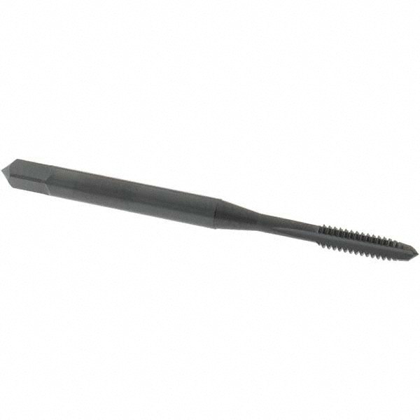 Straight Flute Tap: #4-40 UNC, 3 Flute, Plug Chamfer, 2B & 3B Class of Fit, High-Speed Steel, Oxide Finish