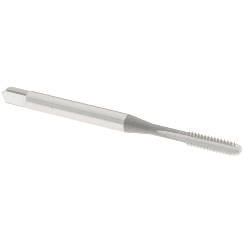 Straight Flute Tap: #4-40 UNC, 3 Flute, Bottoming Chamfer, 2B & 3B Class of Fit, High-Speed Steel, Bright/Uncoated Finish