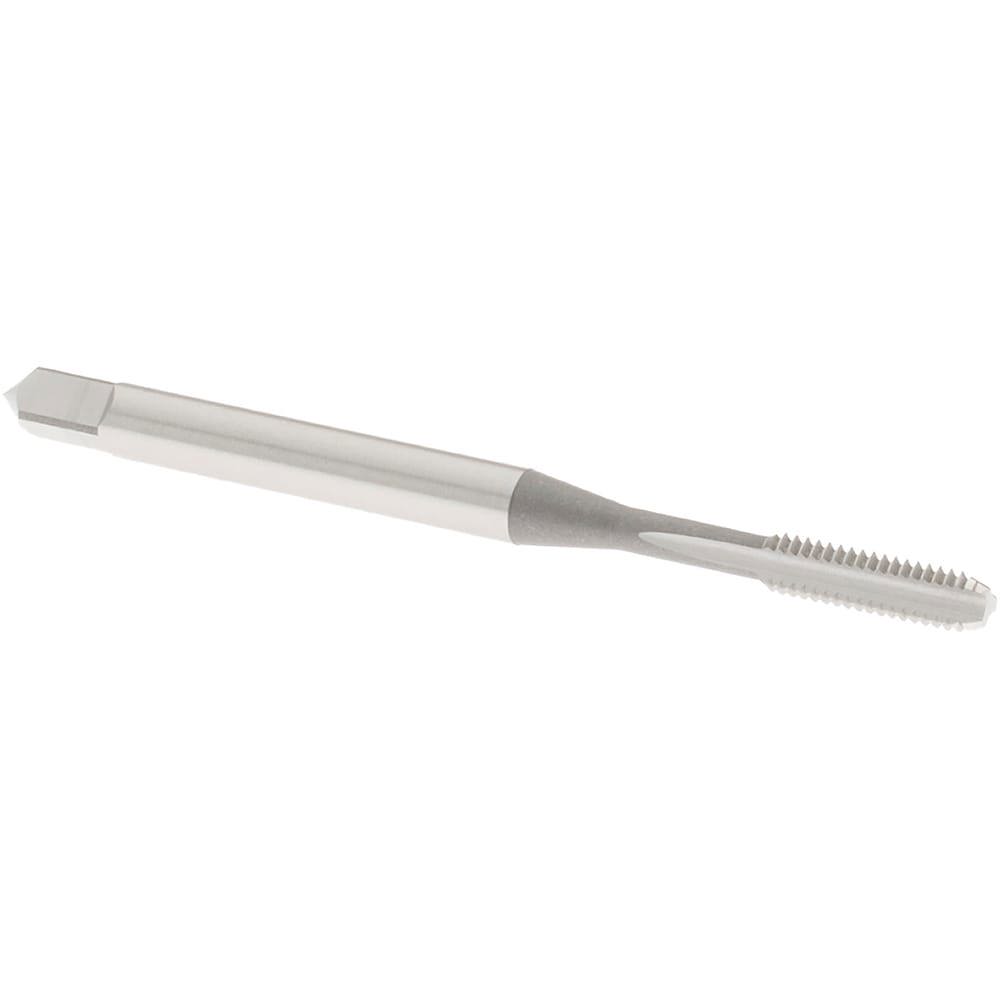 Straight Flute Tap: #4-48 UNF, 3 Flute, Bottoming Chamfer, 2B Class of Fit, High-Speed Steel, Bright/Uncoated Finish