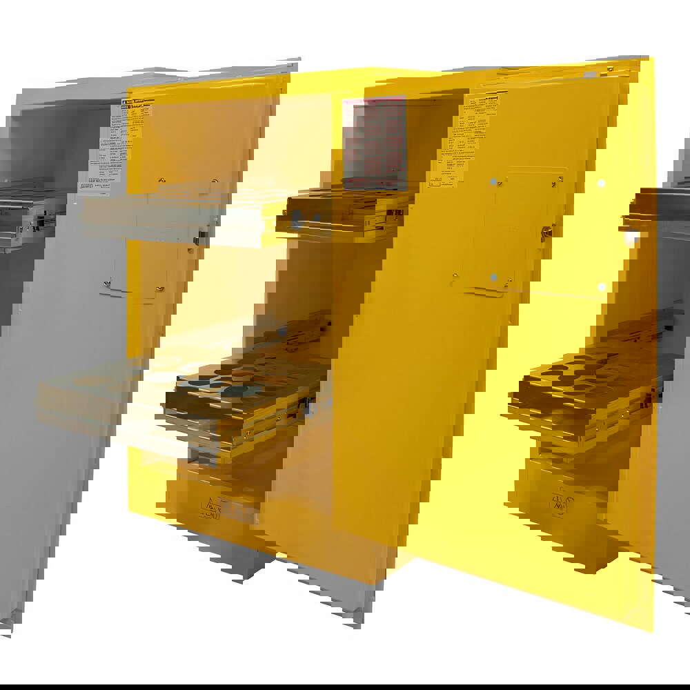 Safety Cabinets; Door Type: Manual Closing ; Mount Type: Benchtop ; Hazardous Chemical Type: Non-Combustible ; Cabinet Style: Double Wall ; Adjustable Shelves: No ; Shelf Depth (Fractional Inch): 13-3/4