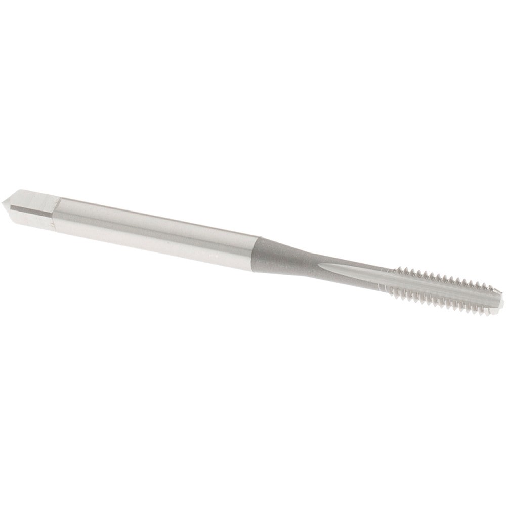 Straight Flute Tap: #5-40 UNC, 3 Flute, Bottoming Chamfer, 2B & 3B Class of Fit, High-Speed Steel, Bright/Uncoated Finish