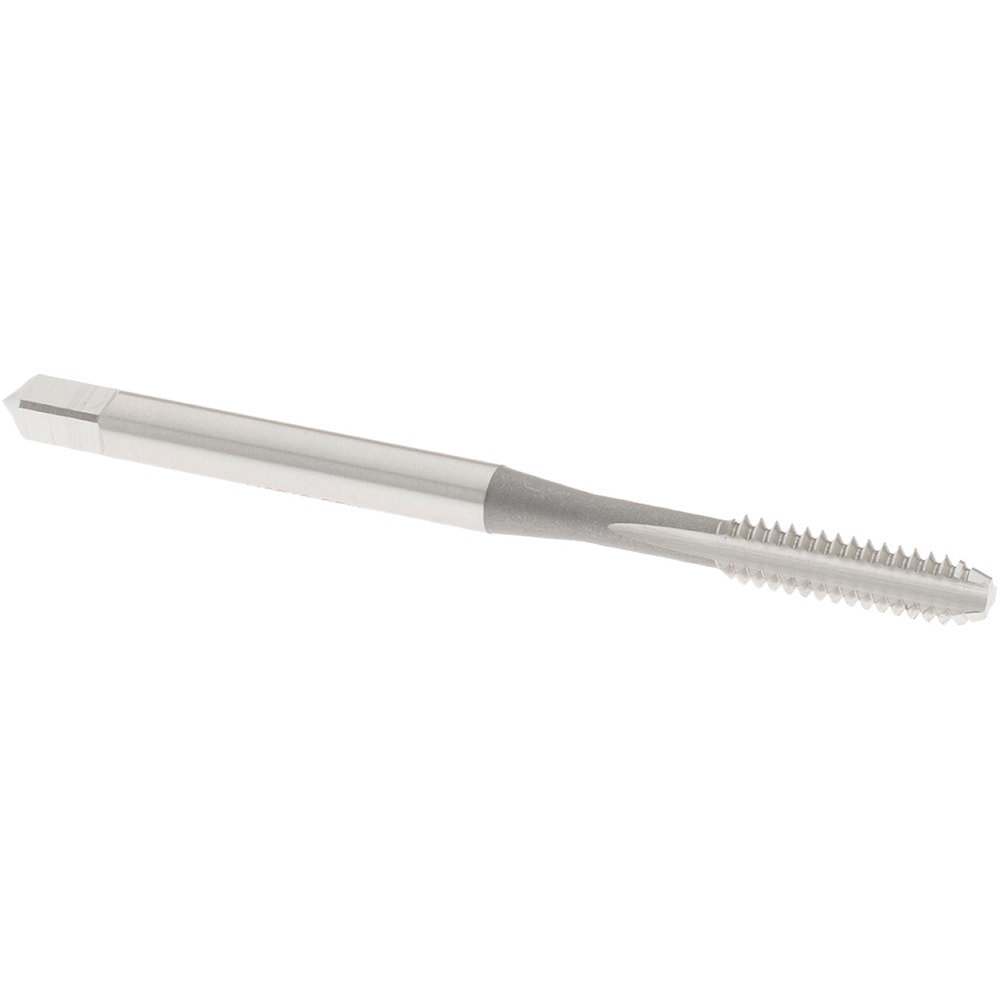 Straight Flute Tap: #6-32 UNC, 3 Flute, Bottoming Chamfer, 3B Class of Fit, High-Speed Steel, Bright/Uncoated Finish