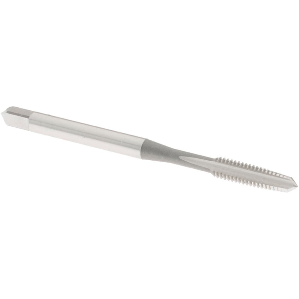 Straight Flute Tap: #6-40 UNF, 3 Flute, Taper Chamfer, 2B & 3B Class of Fit, High-Speed Steel, Bright/Uncoated Finish