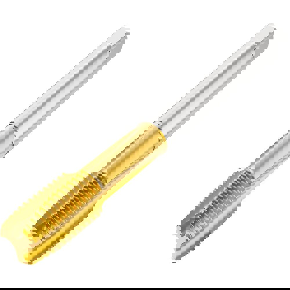 Straight Flute Taps; Tap Type: Machine ; Overall Length (mm): 100.0000 ; Thread Size (mm): MF10x1.25 ; Thread Standard: Metric Fine ; Chamfer: Modified Bottoming ; Material: HSS-E