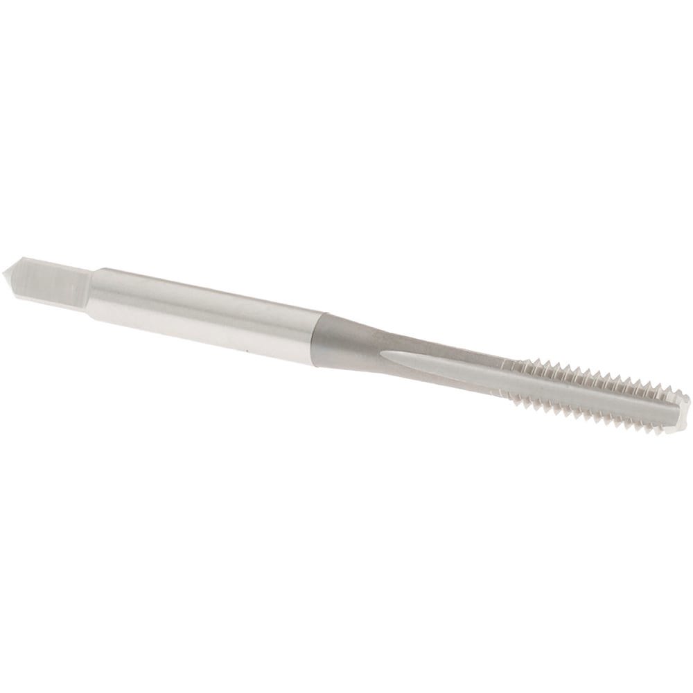 Straight Flute Tap: #8-32 UNC, 4 Flute, Bottoming Chamfer, 3B Class of Fit, High-Speed Steel, Bright/Uncoated Finish
