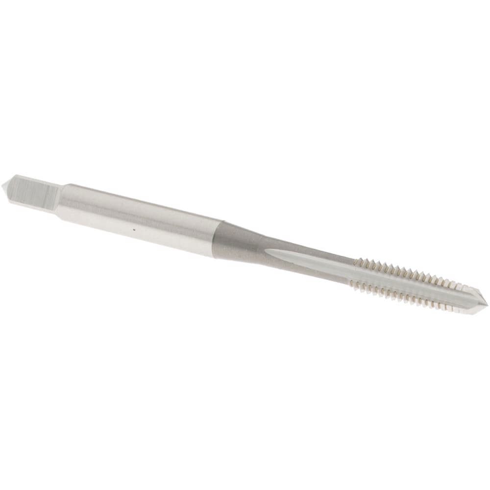 Straight Flute Tap: #8-36 UNF, 4 Flute, Taper Chamfer, 2B & 3B Class of Fit, High-Speed Steel, Bright/Uncoated Finish